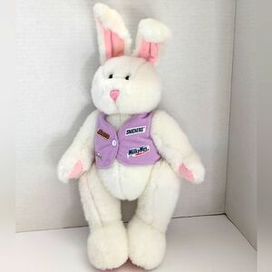 Vintage White Bunny Plush Stuffed Animal Mars Candy Bar Vest Snickers Milky Way